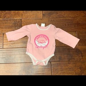 Arkansas Razorback Infant Girls Onesie Pink 6-9mo